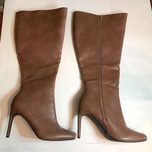 Anne Michelle knee-high boots, heels, cognac color size 10